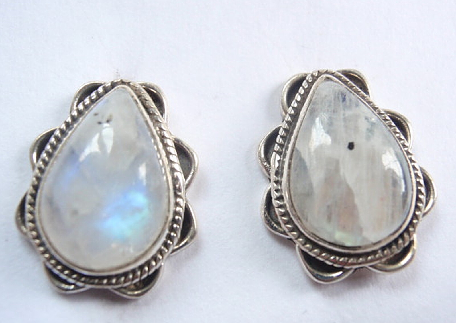 925 Sterling Silver Moonstone Stud Earrings