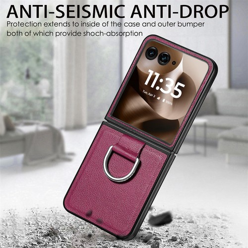 Funda delgada antideslizante a prueba de golpes con soporte de anillo para Motorola Razr Ultra 2025/Razr 2024 - Imagen 5 de 19