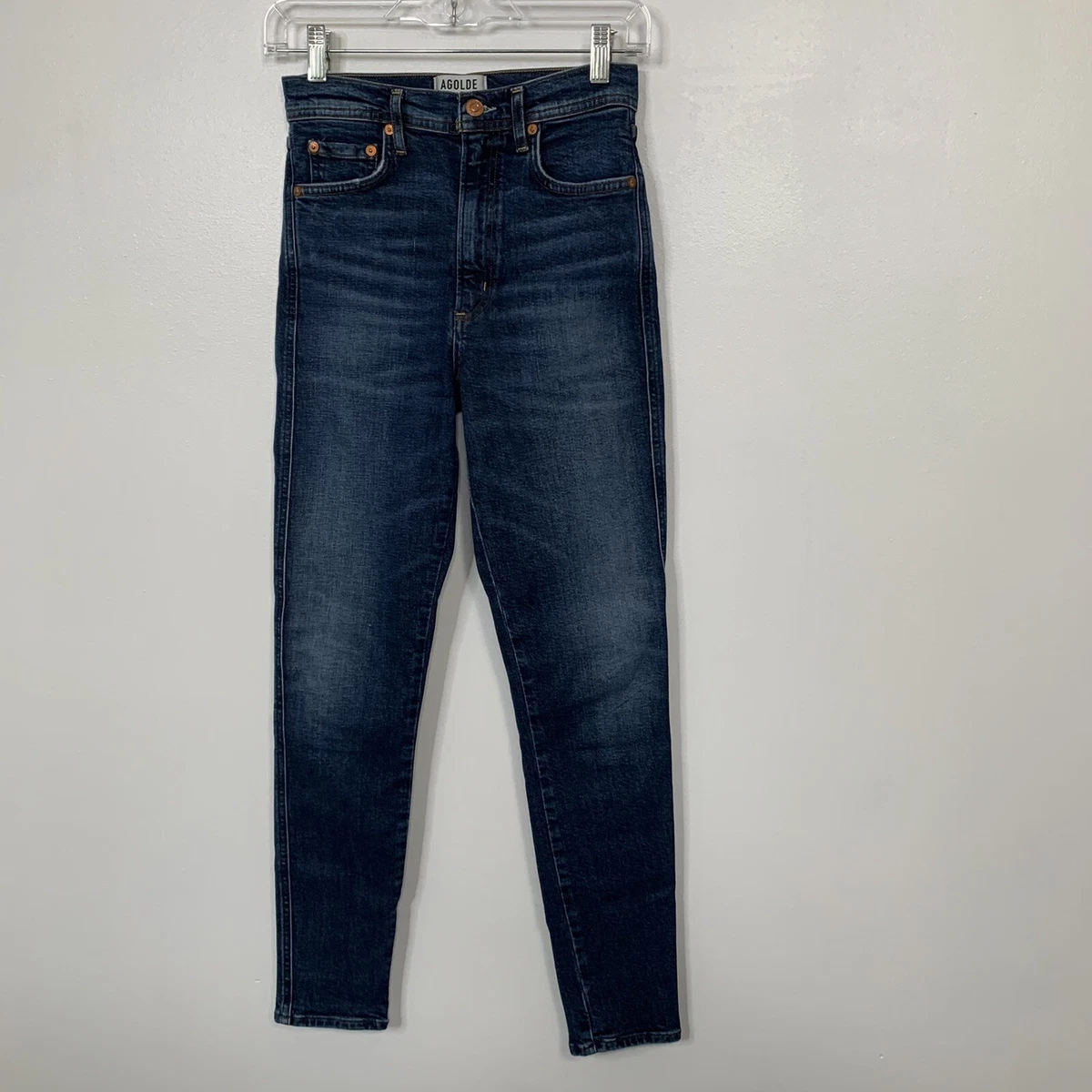 Agolde roxanne super high rise skinny jeans top