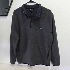 Eddie Bauer Gray Fleece Pullover Sweatshirt S Regular Mock Neck Logo