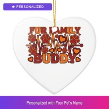 Custom Pet Heartbeat Paw Ornament Personalized Pet Lover Gift Christmas Tree