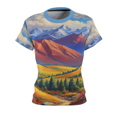 Women Cut & Sew Tee original design landscape painting t-shirt natural image