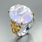 AAA IF 34 ct Natural Lavender Quartz Ring 925 Sterling Silver Size 9 /R471073