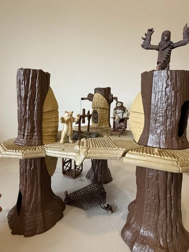 1983 Ewok Village Star Wars Kenner Playset Including 2 Original Ewok