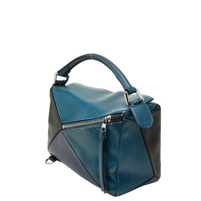 Loewe Anagram Puzzle Small Handbag Shoulder Bag 2-Way Navy Purple