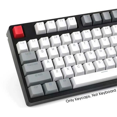 White Gray PBT Double-shot Keycap Set 105 OEM Profile for Cherry MX Keyboard