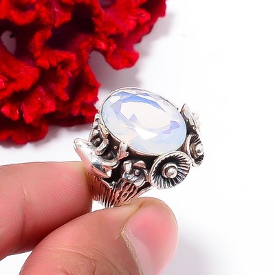 Opal 925 Sterling Silver Frog Ring S.8 R111929