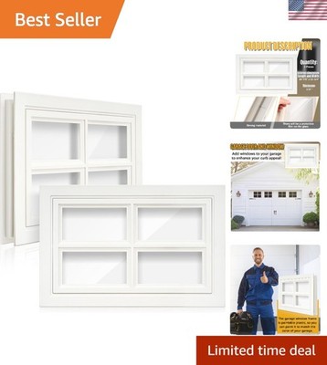 2-Pc Square Garage Door Windows with UV Resistant Glass for Stylish Living