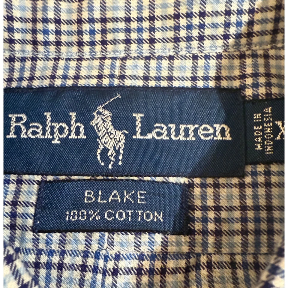 Camisa Ralph Lauren Blake Calce Clásico A Cuadros Abotonada Para Hombre Talla XXL Algodón Foto 4 de 4