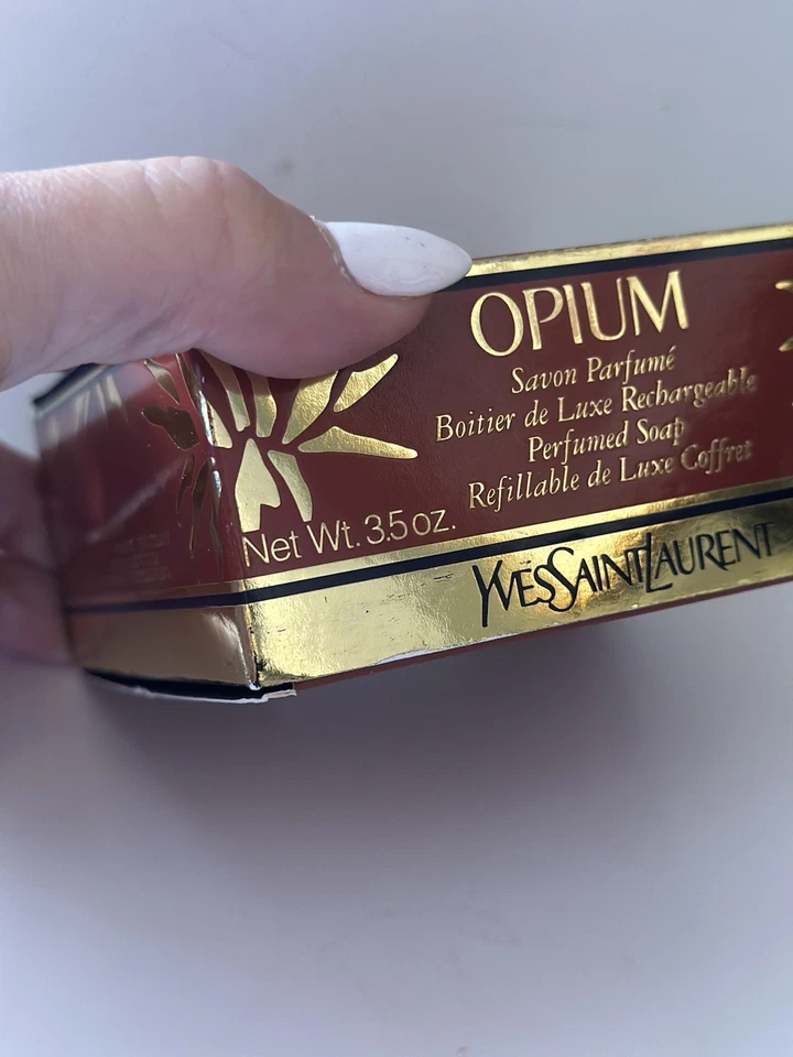 Jabón de Colección Opio Yves Saint Laurent 3.5 OZ SELLADO en Borla Recargable Estuche Caja Foto 3 de 4