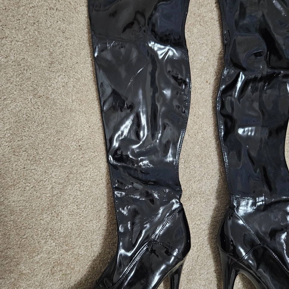 6 Inch Stilettos 2"Platform Stripper Thigh High Poledance Boot Shiny Drag SZ 12 - Image 3 of 4