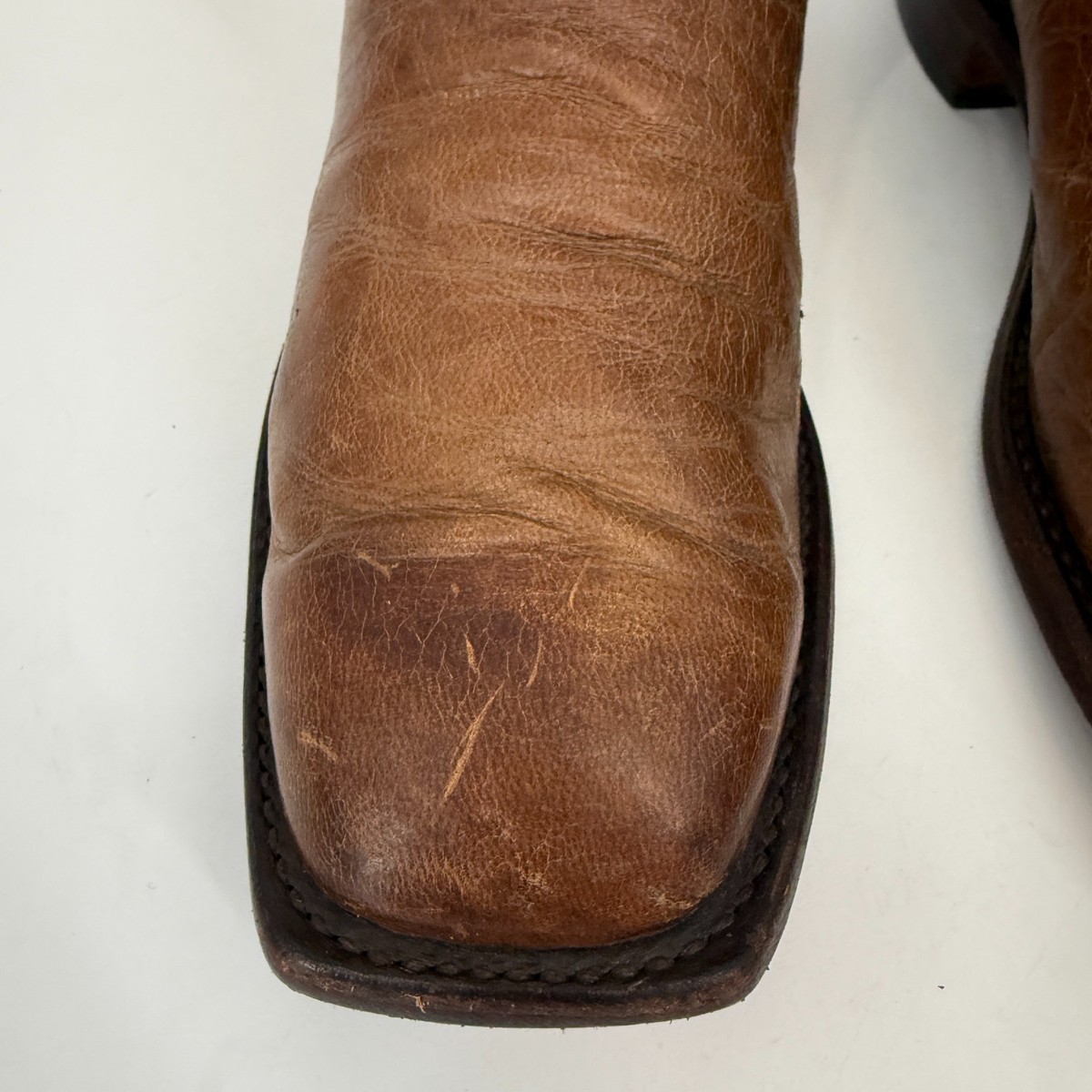 Lucchese Mens Square Toe Cowboy Boots Brown Western Everyday 