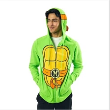 c7 Teenage Mutant Ninja Turtles Michaelangelo Long Sleeve Men's Hoodie Large
