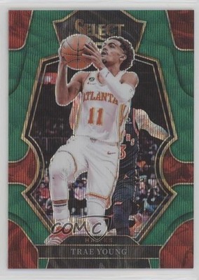 2022-23 Panini Select Premier Level Green Wave Prizm 19/50 Trae Young #166 hs9