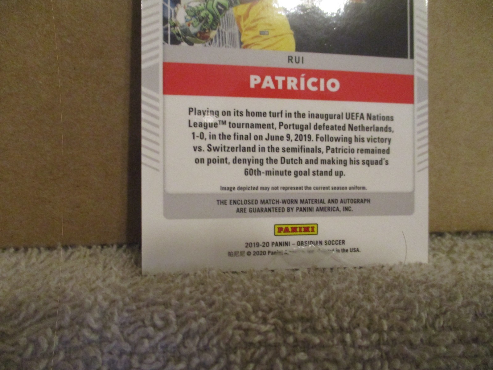 2019-20 OBSIDIAN SOCCER MATRIX RUI PATRICIO MATCH WORN MATERIAL AUTO 6/99 READ view 14