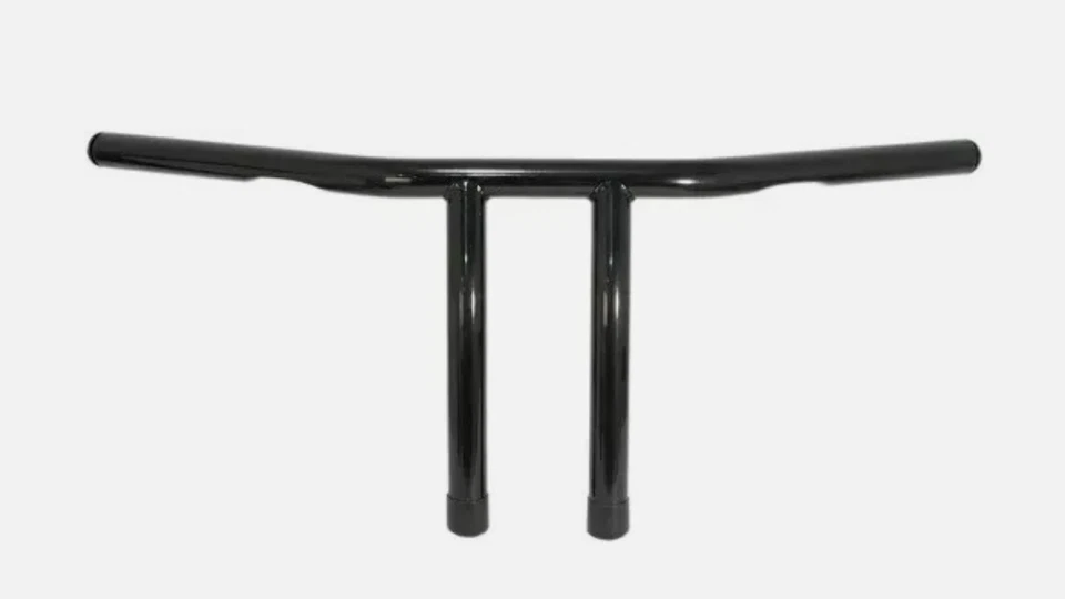 Emgo V-Twin 1" T-Bar Handlebar 8" Rise Dimpled Gloss Black 07-93422B - Image 2 of 4