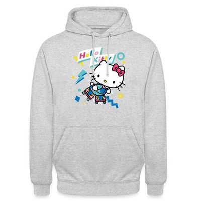 Hello Kitty 90er Stil Mit Rollschuhen Unisex Hoodie