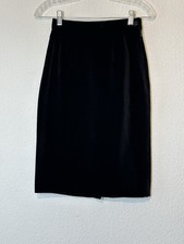 Yves Saint Laurent Black Velvet Skirt Straight Pencil Size 4 24 X 25