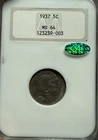 1937 Buffalo Nickel NGC MS64 Old Fatty Holder Cac Bean Certified 5c