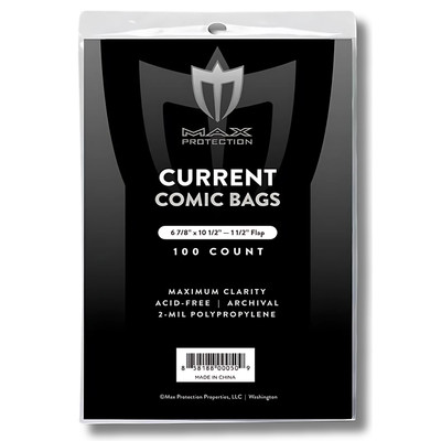 Max Protection Max Pro Current Comic Bags 500ct - Archival Quality Acid-Free
