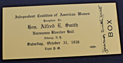 1936 Coalition of American Women Reception for ALFRED E SMITH Ticket *Albany, NY