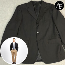 HUGO BOSS Men's Blazer 50R Wool Black Sport Coat 3-Button Jacket Made in Italy
