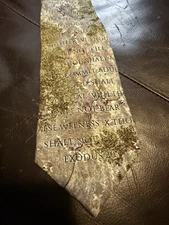 Eagles Wings Men's 100% Silk Necktie Bible Church Ten Commandments Religious EUC