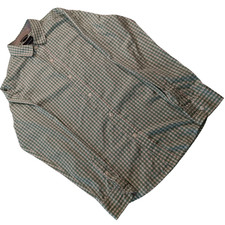 Nautica Men s Shirt XL 18/20 Green White Check Long Sleeve Button Down Pocket