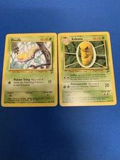 Kakuna 47/130 & Weedle 100/130 Base Set 2 Regular - Pokémon Card -LP-NM