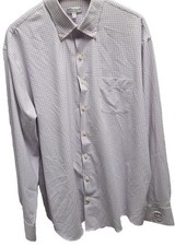 Peter Millar Summer Comfort Purple Gingham Performance Button Down Shirt Size XL