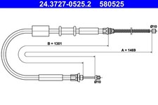 Bremsseil Seilzug Feststellbremse ATE 24.3727-0525.2 für FIAT PUNTO Van 16V