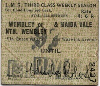 LMS Railway SEASON Ticket WEMBLEY OR NTH WEMBLEY 2437