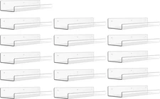Upsimples 16 Pack Acrylic Shelves for Wall Storage, 15" Floating Bookshelves for