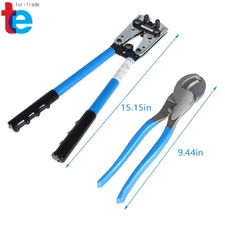 Battery Cable Lug Crimping Tool From AWG 10-0 With Cable Cutter And Crimp