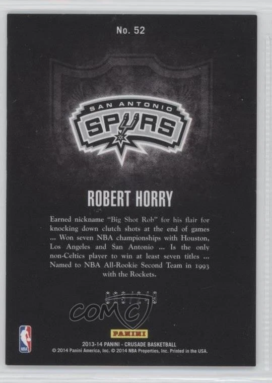 2013-14 Panini Crusade Crusade Teal /249 Robert Horry #52 - Image 2 of 2