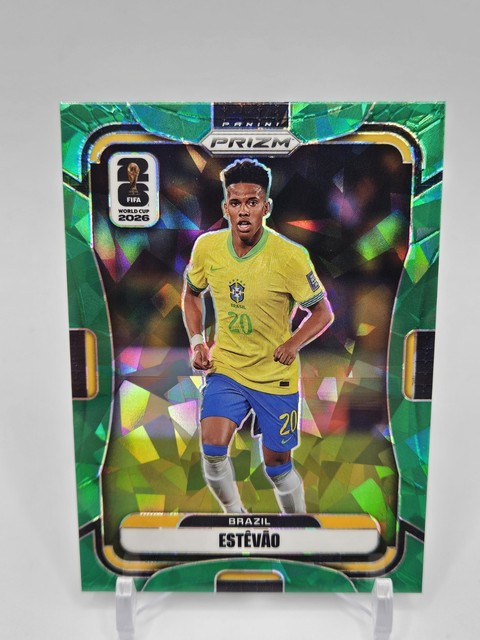 2026 Panini Prizm FIFA World Cup Estevao Green Cracked Ice SSP ~/15 Brazil
