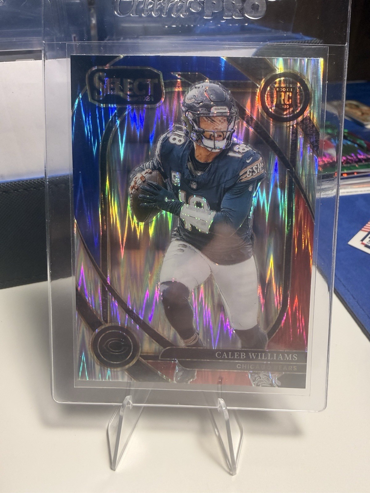 2024 Panini Select - Club Level Caleb Williams #216 Red & Blue Shock Prizm (RC)