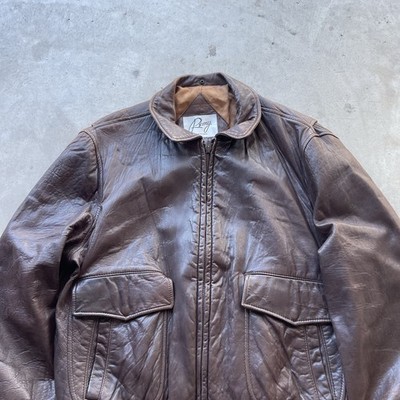 Vintage Remy A2 Leather Flight Jacket Mens 40 M Brown Full Zip USA