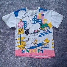 Vintage 80s/90s SNOOPS PEANUTS Use The Crosswalk To Be Safe Tee Single Stitch