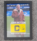 John Motson - BBC Match of the Day - Signed Captain's Armband - A4 Display