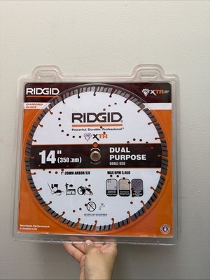 Ridgid 14'' Dual Purpose XTR Diamond Blade Turbo Notch Segment Concrete Asphalt