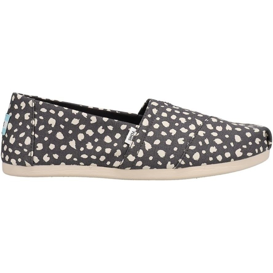 TOMS Alpargata Planos Mujer Gris Blanco Talla 5 Leopardo Textil Puntera Redonda Sin Cordones
