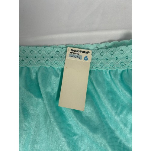 NOS Vtg Maidenform Wise Buys Satin Sissy Lace Nylon Panties Seaform Size 6 NWT - Picture 2 of 5