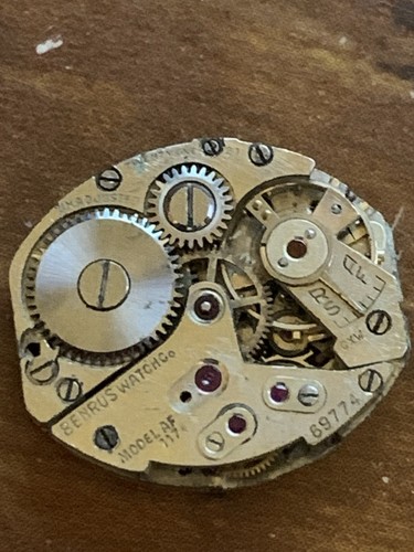 Vintage Benrus Watch Movement Repairs Parts 21 Jewels AF 117 69774