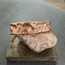 Brutalist Heavy Thick Men’s  Hammered Wide Copper Artisan Cuff Bracelet Shiny