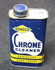 VINTAGE SUNOCO CHROME CLEANER 8 OZ. CAN ~ SUN OIL COMPANY ~ EMPTY