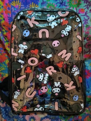 Cute, Transparent, Sanrio, Kuromi, Hearts and Skulls
