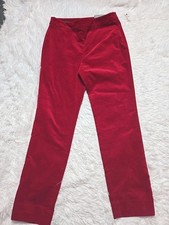 Talbots Chatham Red Velvet Ankle Dressy Stretch Pants Size 6 28x29 NWT