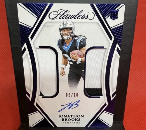2024 Panini Flawless Jonathon Brooks Rookie Dual Patch Auto Sapphire RC #/10 RPA