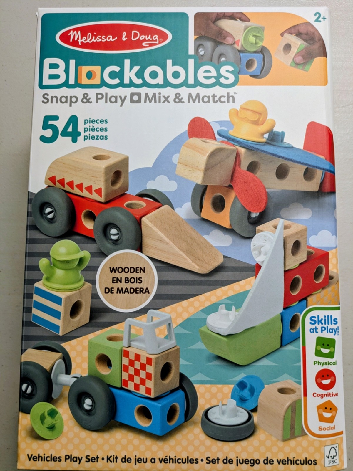 Melissa & Doug Blockables Vehicles 54 Piece Play Set 50277